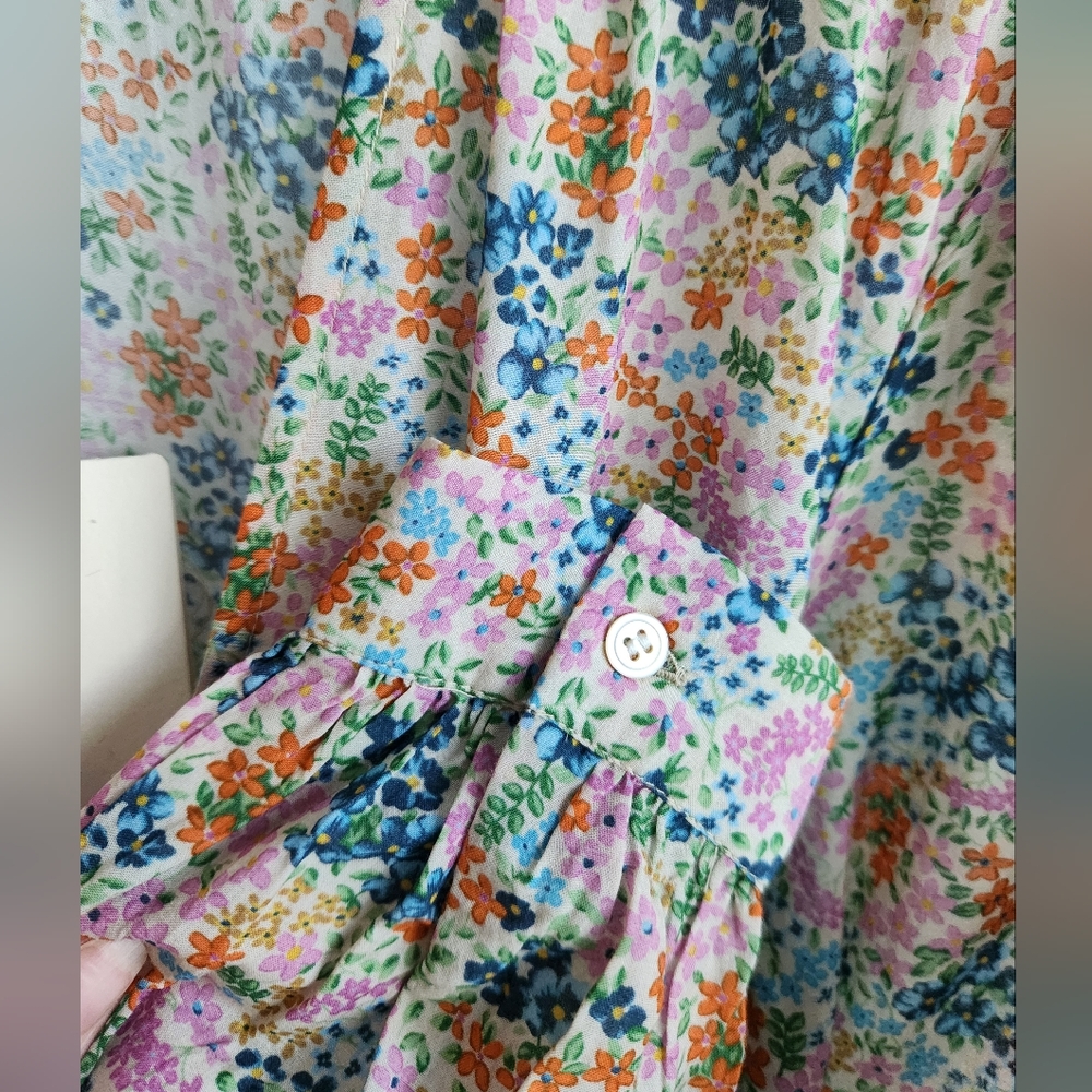 Doen Charleston Dress Creme Lady Bird floral Size XS NWT - Picture 9 of 10
